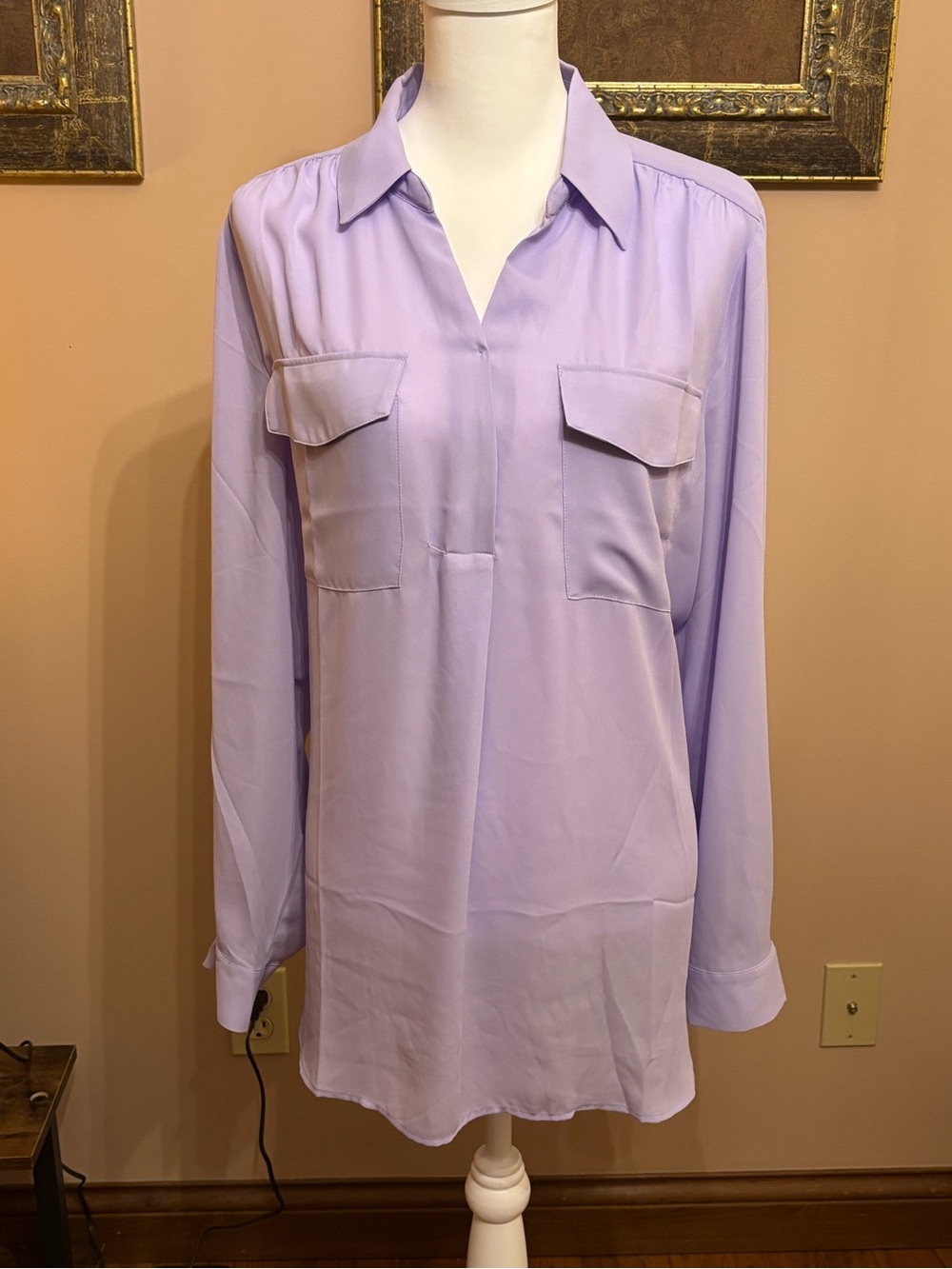 Ann Taylor Lavender Button-Front Blouse
